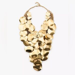 ZARA METAL PLATE BIB NECKLACE NWT. Gold-tone.